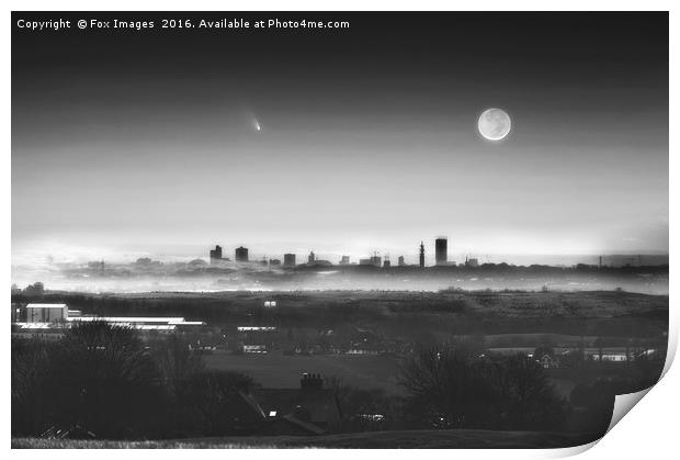  Moon over Manchester Print by Derrick Fox Lomax