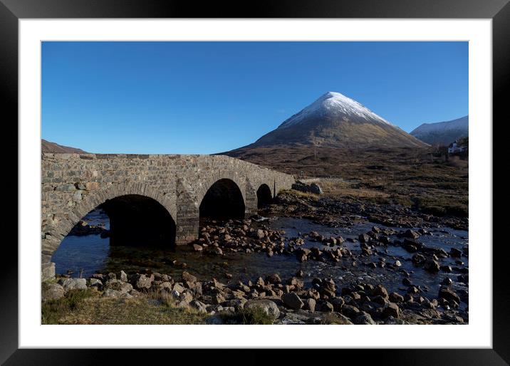 Glamaig and the Sligachan Bridge Framed Mounted Print by Derek Beattie