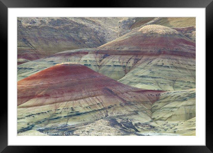 Painted Hills of Oregon Framed Mounted Print by David Roossien