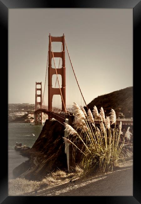 Urban Golden Gate Bridge Framed Print by Melanie Viola