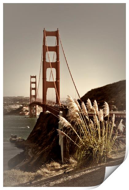 Urban Golden Gate Bridge Print by Melanie Viola