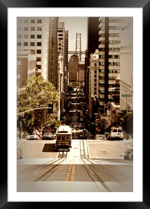 California Street SAN FRANCISCO Framed Mounted Print by Melanie Viola