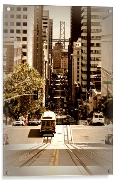 California Street SAN FRANCISCO Acrylic by Melanie Viola