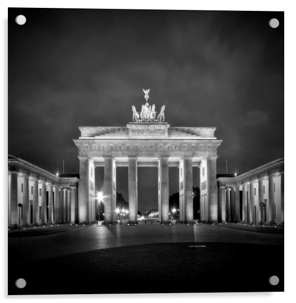 Brandenburg Gate BERLIN black&white Acrylic by Melanie Viola