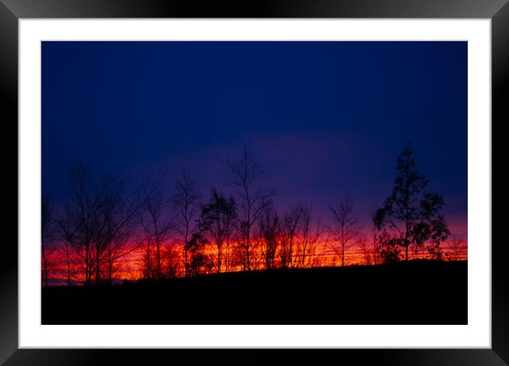 Willington sunset 2 Framed Mounted Print by kevin wise