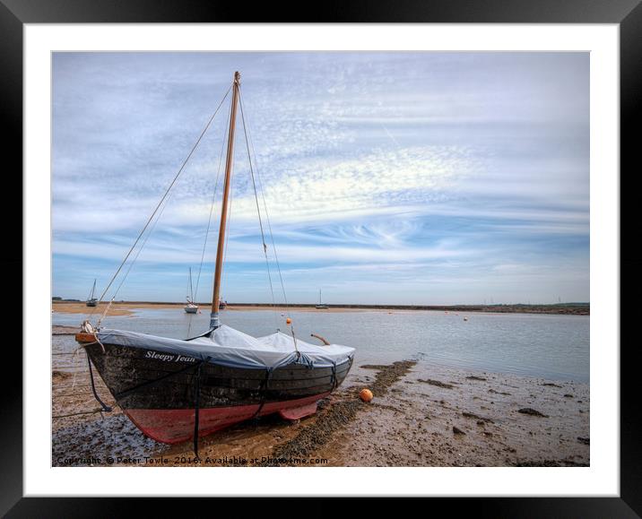 Low tide,Wells-next-the-Sea Framed Mounted Print by Peter Towle