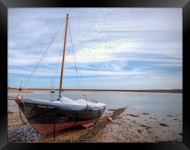 Low tide,Wells-next-the-Sea Framed Print by Peter Towle
