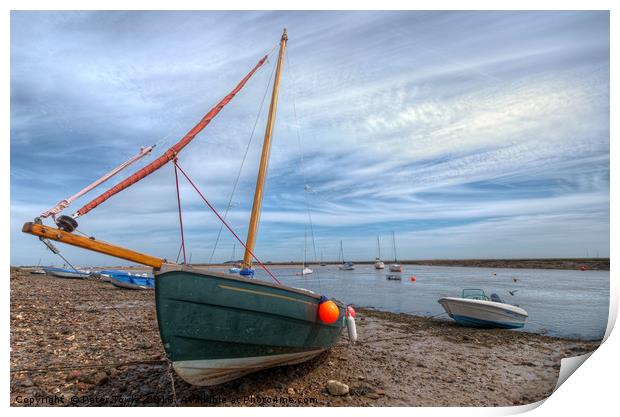 Wells Next The Sea at low tide. Print by Peter Towle