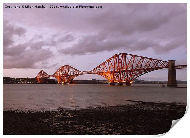 The Forth Railway bridge. Print by Lilian Marshall