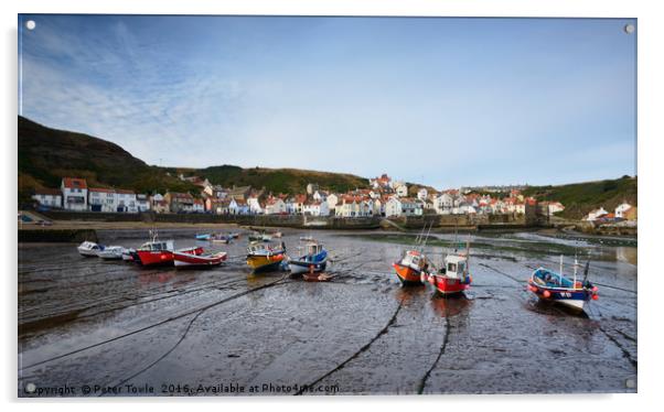 Low tide, Staithes Acrylic by Peter Towle