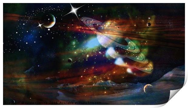 The universe  Print by sylvia scotting