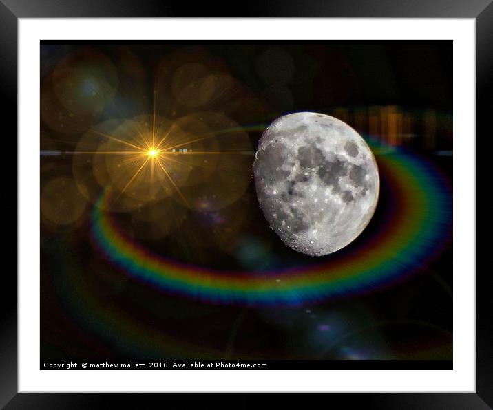 Rainbow Around The Moon Framed Mounted Print by matthew  mallett