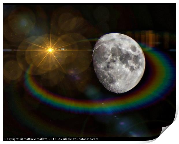 Rainbow Around The Moon Print by matthew  mallett