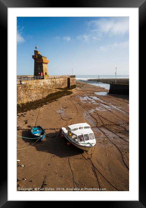 Boats lying at Lynmouth. Framed Mounted Print by Paul Cullen