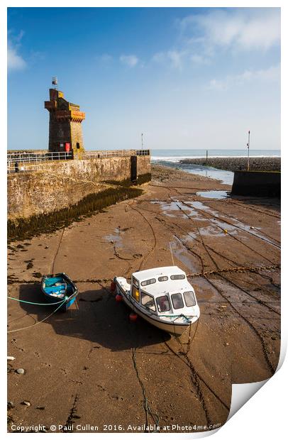 Boats lying at Lynmouth. Print by Paul Cullen