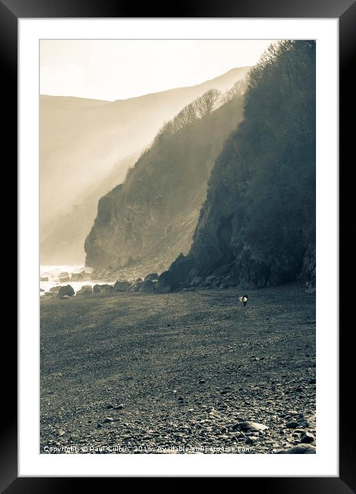 Surfer at Lynmouth. Framed Mounted Print by Paul Cullen