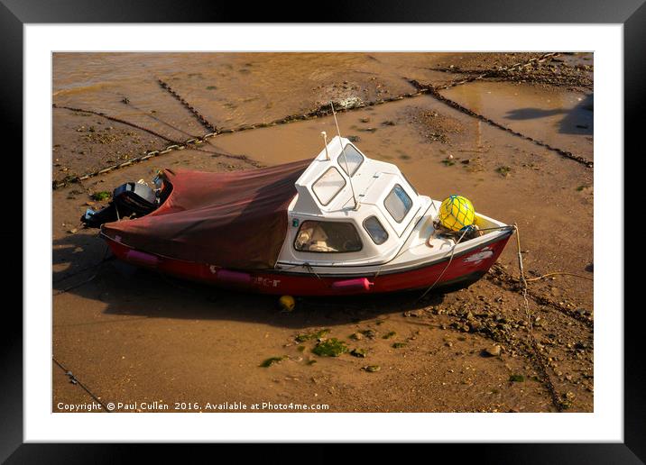 Red Boat. Framed Mounted Print by Paul Cullen