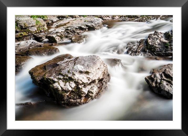 Rocks in the stream - Abstract. Framed Mounted Print by Paul Cullen