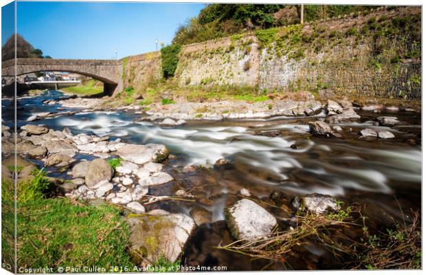 The River Lyn at Lynmouth Devon - landscape format Canvas Print by Paul Cullen