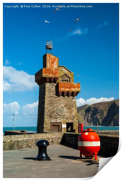 The Harbour Tower at Lynmouth Print by Paul Cullen