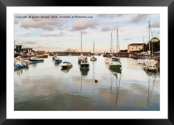 Reflections of Brixham Harbour Framed Mounted Print by Gordon Dimmer