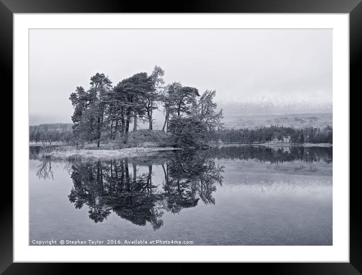 Loch Tulla Pines Framed Mounted Print by Stephen Taylor