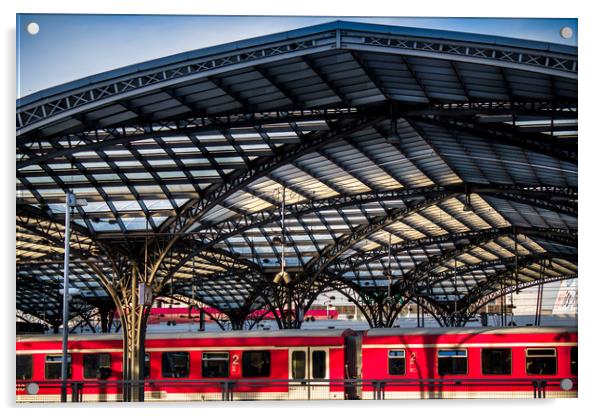 Cologne Station Acrylic by Mick Sadler ARPS