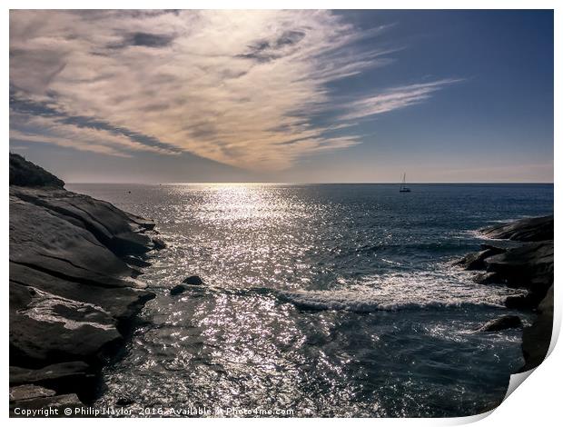 Glimmering Sea Print by Naylor's Photography