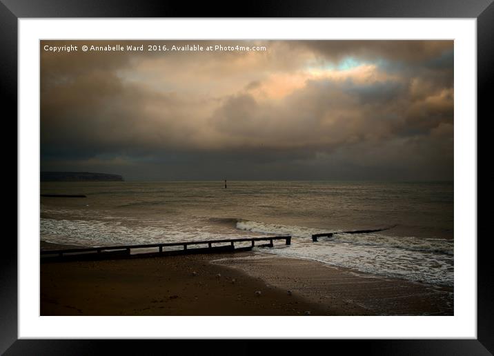 Stormy Sea Shore Framed Mounted Print by Annabelle Ward