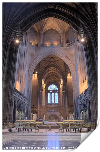 Anglican Cathedral Print by Stephen Johnson