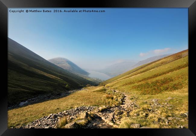 Scafell Pike path Framed Print by Matthew Bates