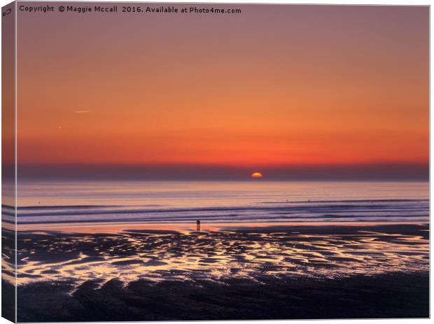 Widemouth Sunset, Cornwall Canvas Print by Maggie McCall