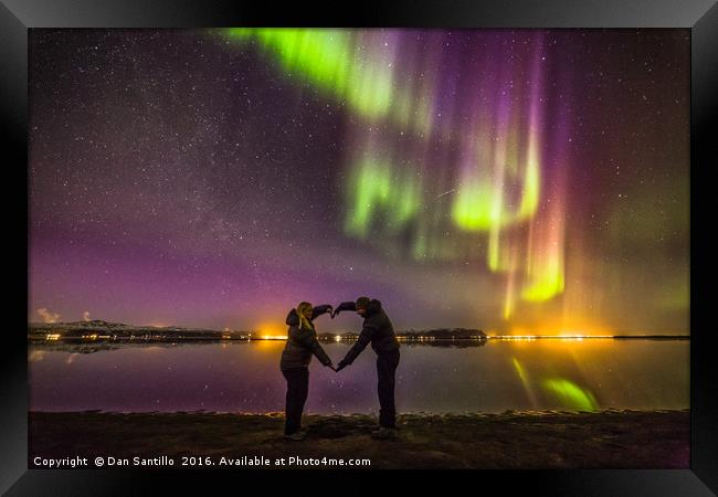 Love Under the Aurora Framed Print by Dan Santillo