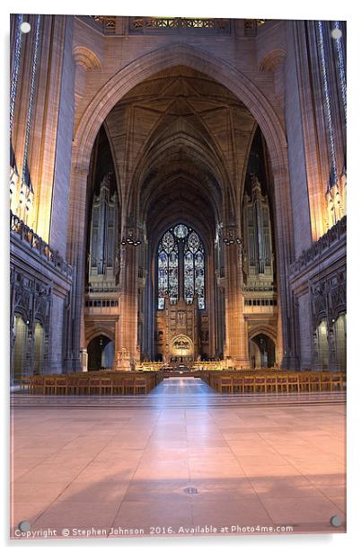Liverpool Cathedral Acrylic by Stephen Johnson