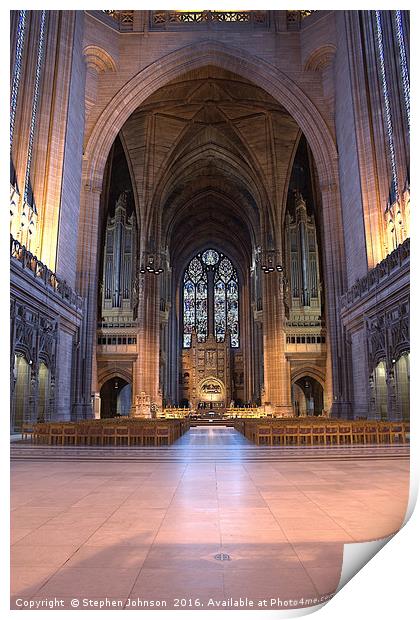 Liverpool Cathedral Print by Stephen Johnson