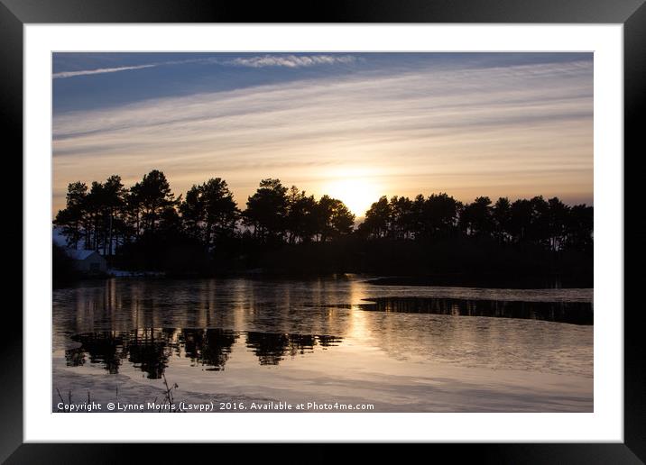 Sunset over Gladhouse Reservoir Framed Mounted Print by Lynne Morris (Lswpp)