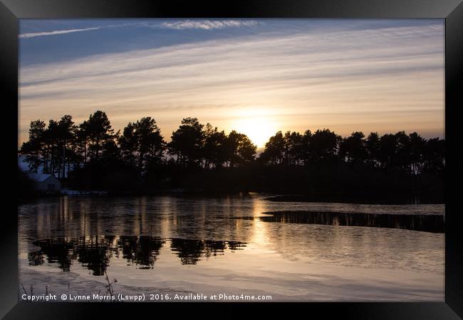 Sunset over Gladhouse Reservoir Framed Print by Lynne Morris (Lswpp)