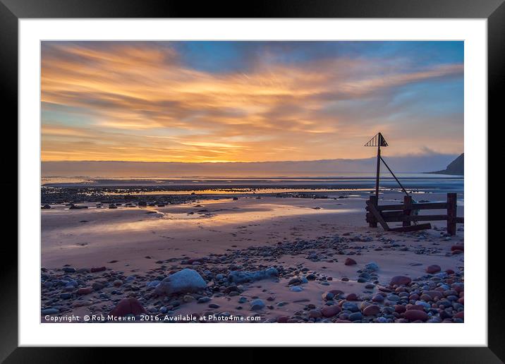 St Bees sunset Framed Mounted Print by Rob Mcewen
