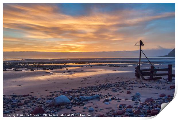 St Bees sunset Print by Rob Mcewen