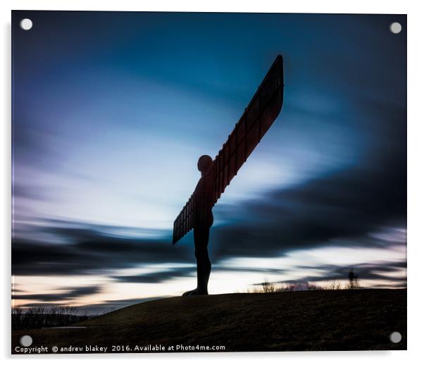 Majestic Angel of the North at Sunset Acrylic by andrew blakey