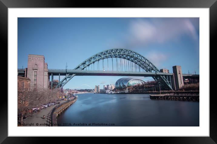 Along From the Swing Bridge Framed Mounted Print by andrew blakey