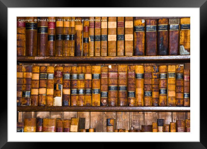 Old Books Framed Mounted Print by David Irving