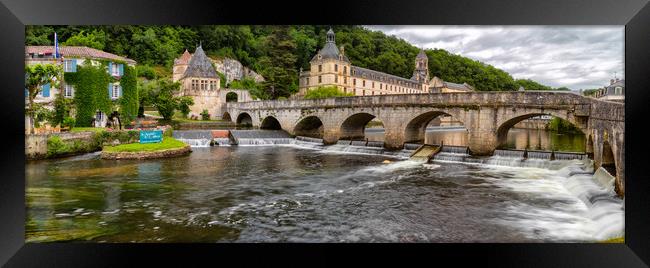 Brantome , The venice of the Dordogne. Panorama Framed Print by Rob Lester