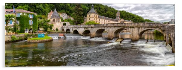 Brantome , The venice of the Dordogne. Panorama Acrylic by Rob Lester