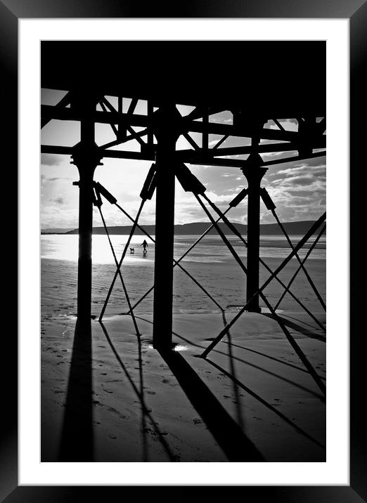 Beneath The Pier Framed Mounted Print by graham young