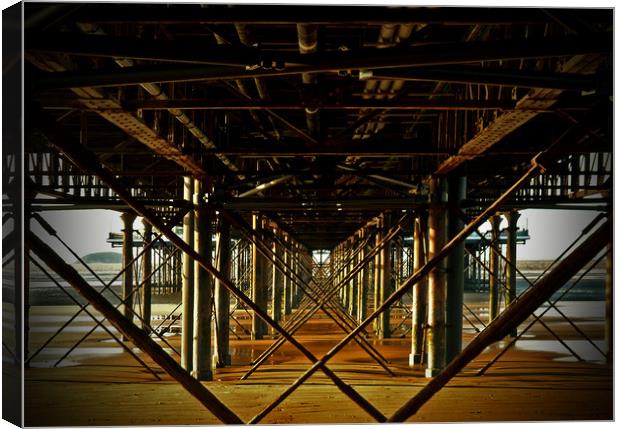 Along The Pier Canvas Print by graham young