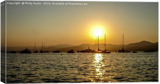 Sunset in St. Tropez Canvas Print by Naylor's Photography