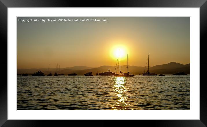 Sunset in St. Tropez Framed Mounted Print by Naylor's Photography