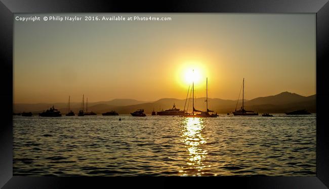 Sunset in St. Tropez Framed Print by Naylor's Photography