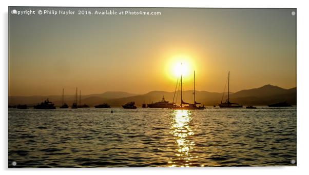 Sunset in St. Tropez Acrylic by Naylor's Photography